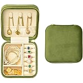 TAIMY Travel Jewelry Case, Small Plush Velvet Jewelry Box for Women and Girls, Portable Jewelry holder organizer for Rings Ea