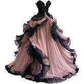 Mauuwy Gothic Wedding Dresses Sweetheart Tiered Wedding Gown for Bride Women Vintage Victorian's Bridal Gown