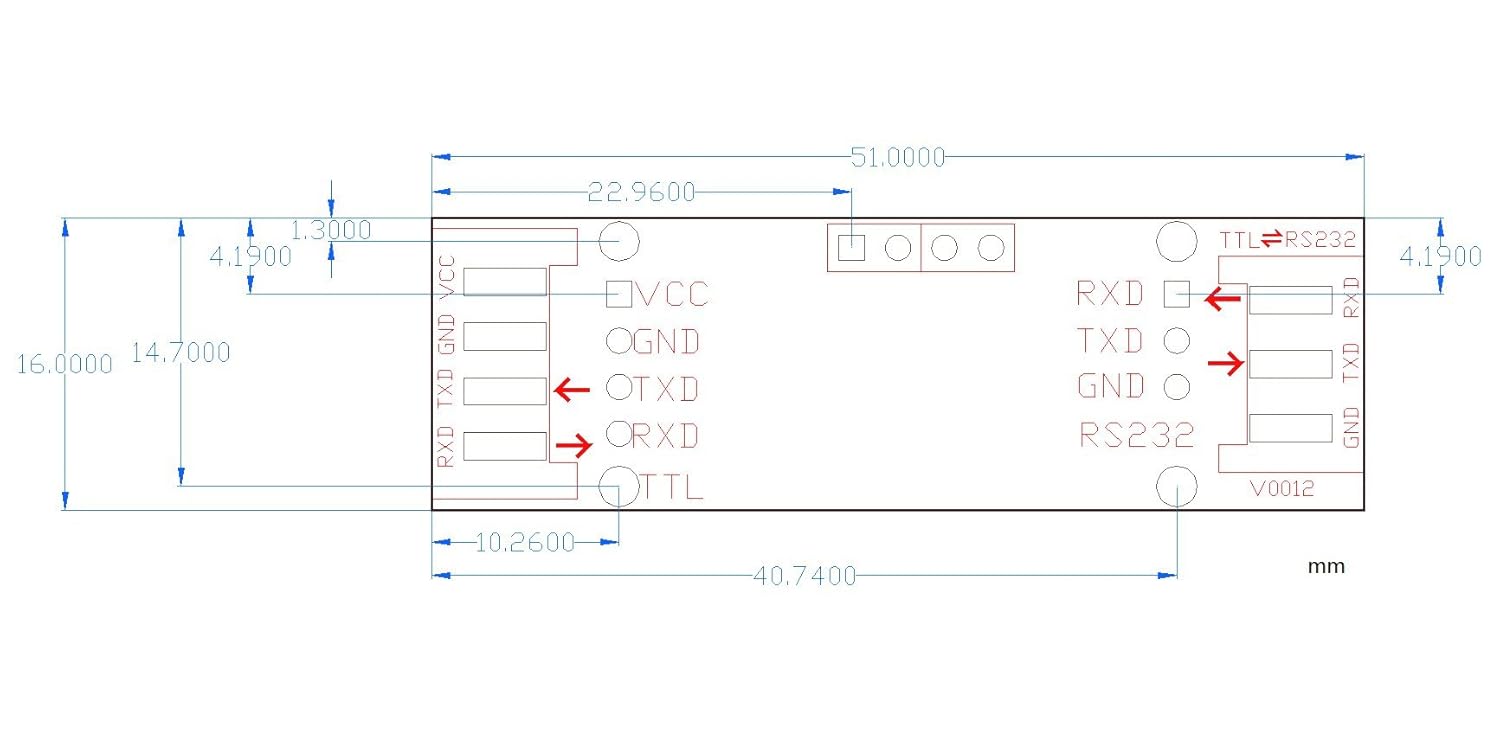 NOYITO TTL to RS232 Module TTL RS232 Mutual Conversion Module Serial ...
