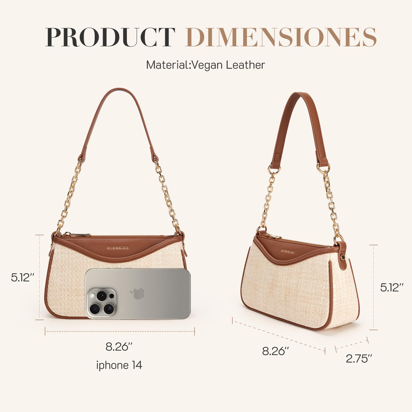 Missnine Purses for Women, Shoulder Bag Small Handbags Vegan Leather Underarm Bags Trendy Hobo Cute Clutch Purse