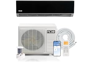 ACiQ 21 SEER2 Essentials 24000 BTU Comfortable Inverter Mini Split AC/Heating System, 2 Ton Black Wall Mount Ductless Heat Pump AC Unit, with 16ft Installation Kit | WiFi Control, 208/230V, R454B