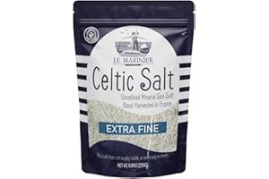 LE MARINIER CELTIC SALT Le Marinier French Sea Salt Extra Fine, 8.81oz – 0.6lb. Mineral Rich, Unrefined French Sea Salt 100% Natural, Hand Harvested Mineral from the Celtic Sea (0.6lb Extra Fine)