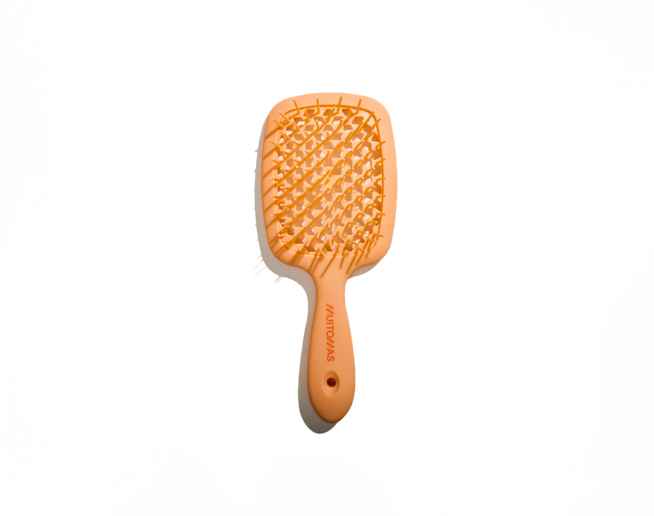 Muitomas, Hair Brush, Fine Hair Brush with Flexible Bristles and Ergonomic Handle, Hairbrush for Straight and Curly Hair, Peach Fuzzy Color