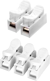 QWORK 100 Pcs CH2 CH3 Spring Wire Connectors Electrical Cable Terminal Block view 2