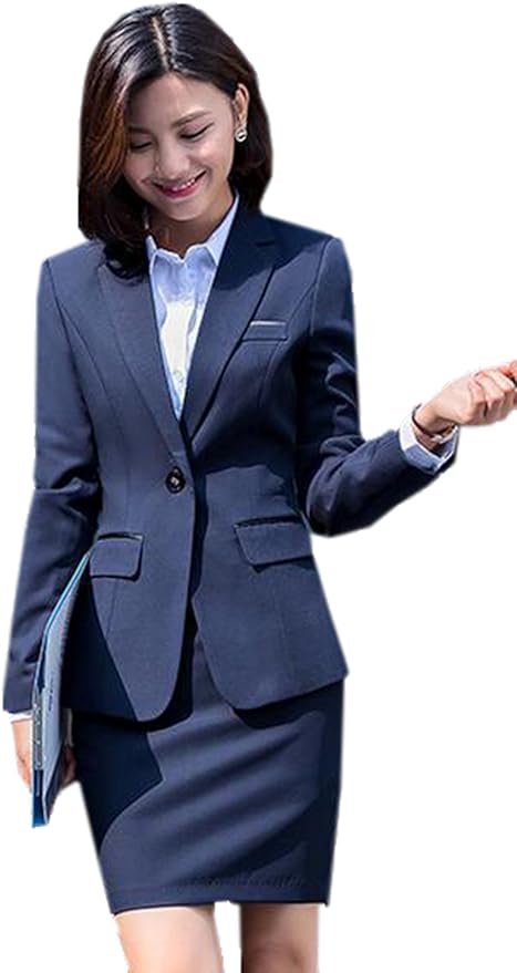 Amazon Gudeke レディース セットスーツ パンツスーツ スカートスーツ フォーマルスーツ ３点セット 女性 通勤 Ol オフィス ビジネス お洒落 ブルーb S スーツ 通販