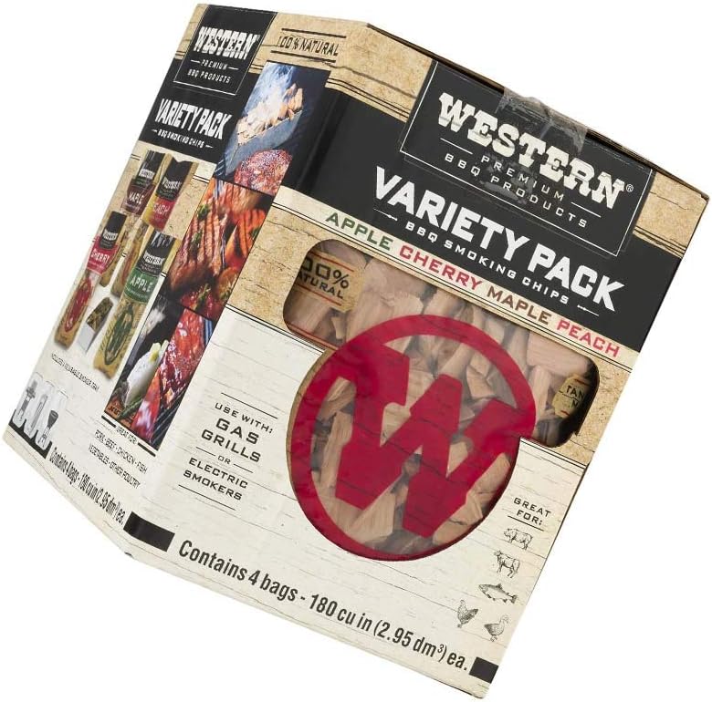 Western Premium BBQ Products BBQ Smoking Chips Variety Pack, 4 Pack : Garden & Outdoor