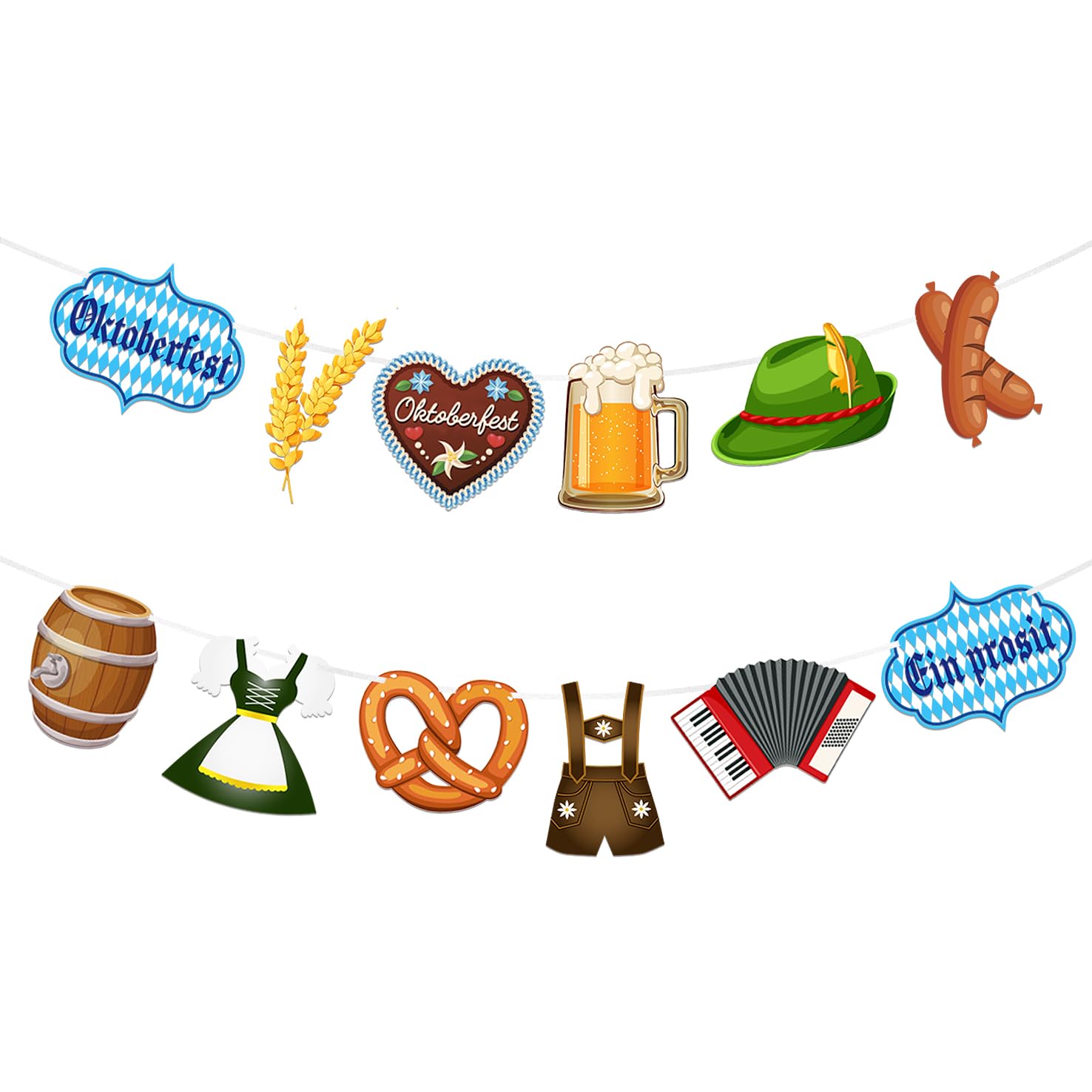Photo 1 of 2Pcs Oktoberfest Banner, Oktoberfest Garland, Bavarian Flag, Oktoberfest Bunting Sign Banner, Backdrop Photo Booth Props for Beer Theme Party Supplies, Oktoberfest Party Decorations