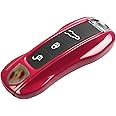 Jaronx Compatible with Porsche Key Fob Cover, Compatible with Porsche Cayenne Panamera Key Fob Cover 2018-2024, Carrera Taycan Accessories 2020-2024 (Ruby Star Red-New)
