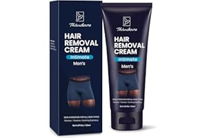 MEOLY Intimate/Private Hair Removal Cream for Men, 120ml - Effective Painless Flawless Depilatory for Unwanted Coarse Male Body Hair - Suitable for All Skin Types