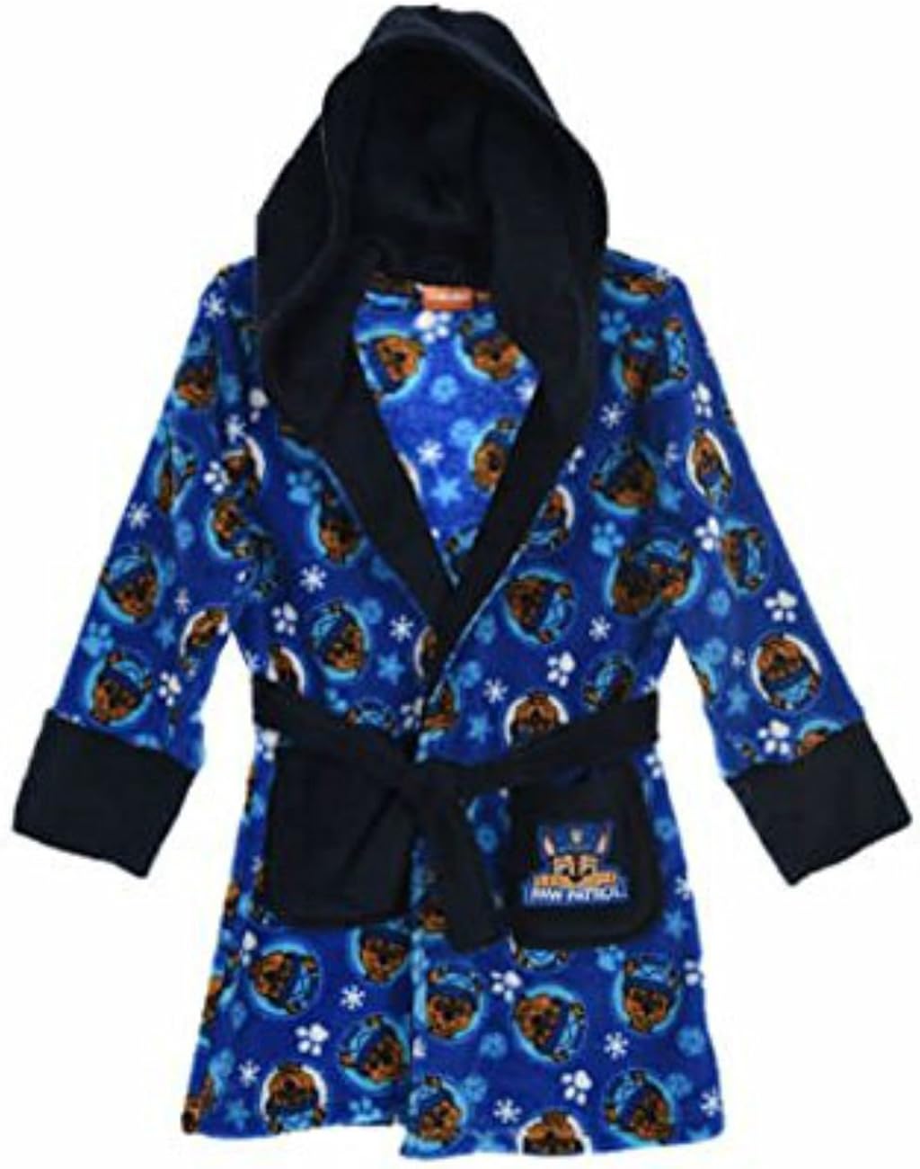 PAW PATROL Bademantel Für Jungen – Chase Design, Fleece, Mit Kapuze & 3D-Ohren, Größen 98-128 Cm