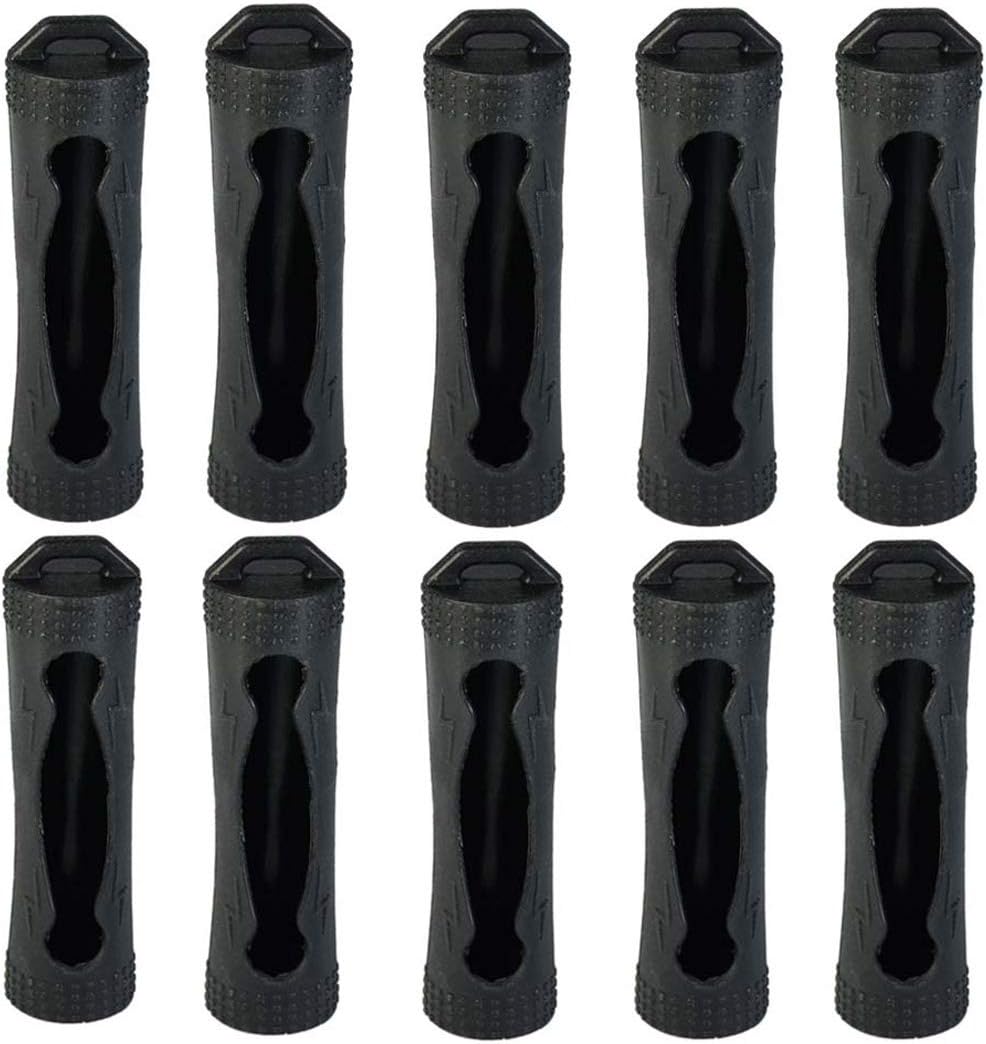 10 PCS Silicone Protective Gel Skin Case Cover for 18650 Battery (BLACK)