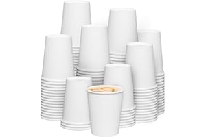 GUSTO [8 oz. - 300 Count] Disposable White Paper Cups, Hot Coffee Cups - Eco-Friendly Hot Cups - Formerly Comfy Package