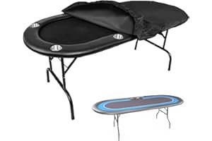 J&C Poker Table Cover Oval Poker Tables Covers Waterproof Folding Poker Table Covers Weatherproof Foldable Poker Table Cover 