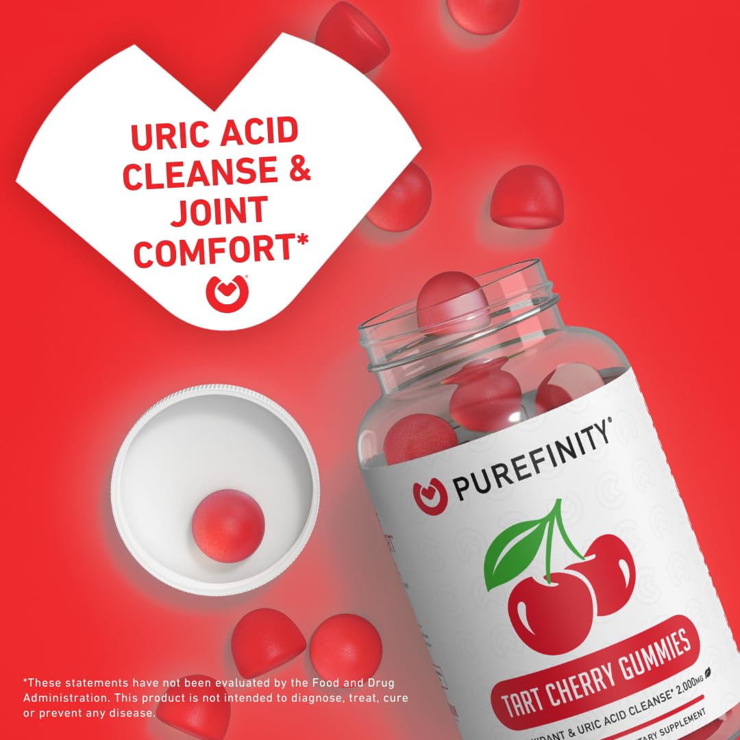 PUREFINITY Tart Cherry & Vitamin D3 Gummies Bundle (Uric Acid Flush & Cleanse with Vitamin D3)