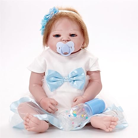 Reborn Baby Leben Puppe Lebensechte Schone Silikon Neugeborene Vorschule Spielzeug Kinder Geburtstag Weihnachten Geschenk Als Kinderspielkameraden 23 Zoll Amazon De Kuche Haushalt