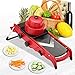 Adjustable Mandoline Slicer - Vegetable Slicer - Food Cutter - Julienne Slicer - Dicer - 3 In 1 by Godmorn - Durable Adjustable Thickness Width Stainless Steel Blade with Clean Brush & Hand Guard