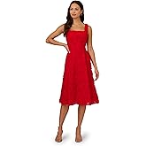 Adrianna Papell Womens Soutache Rosette Midi Dress