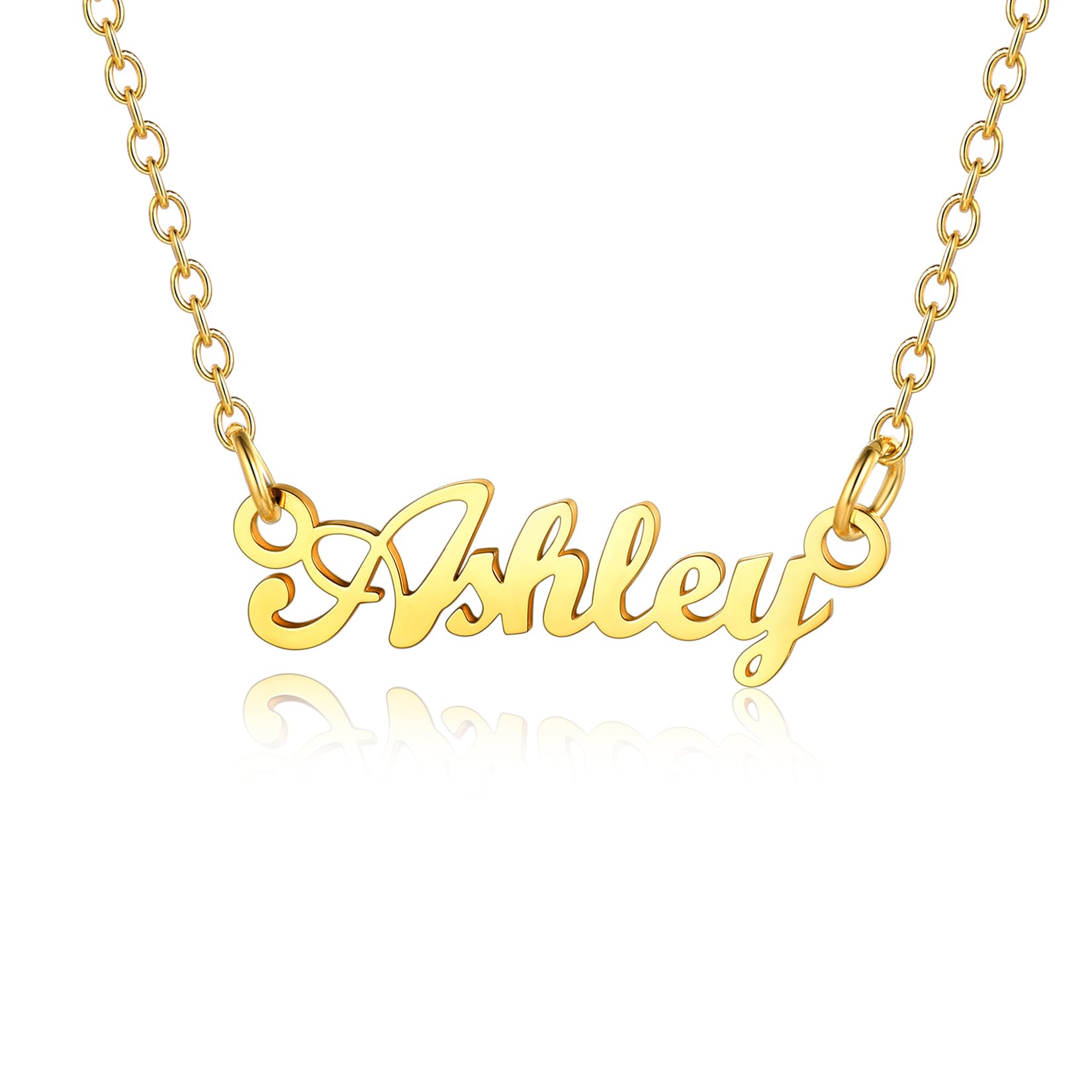 U7 Name Necklaces Jewellery Gifts For Women Ashley Gold Necklace — image 1