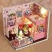 Flever Dollhouse Miniature DIY House Kit Creative Room With Furniture and Cover For Romantic Artwork Gift(Mood For Love)