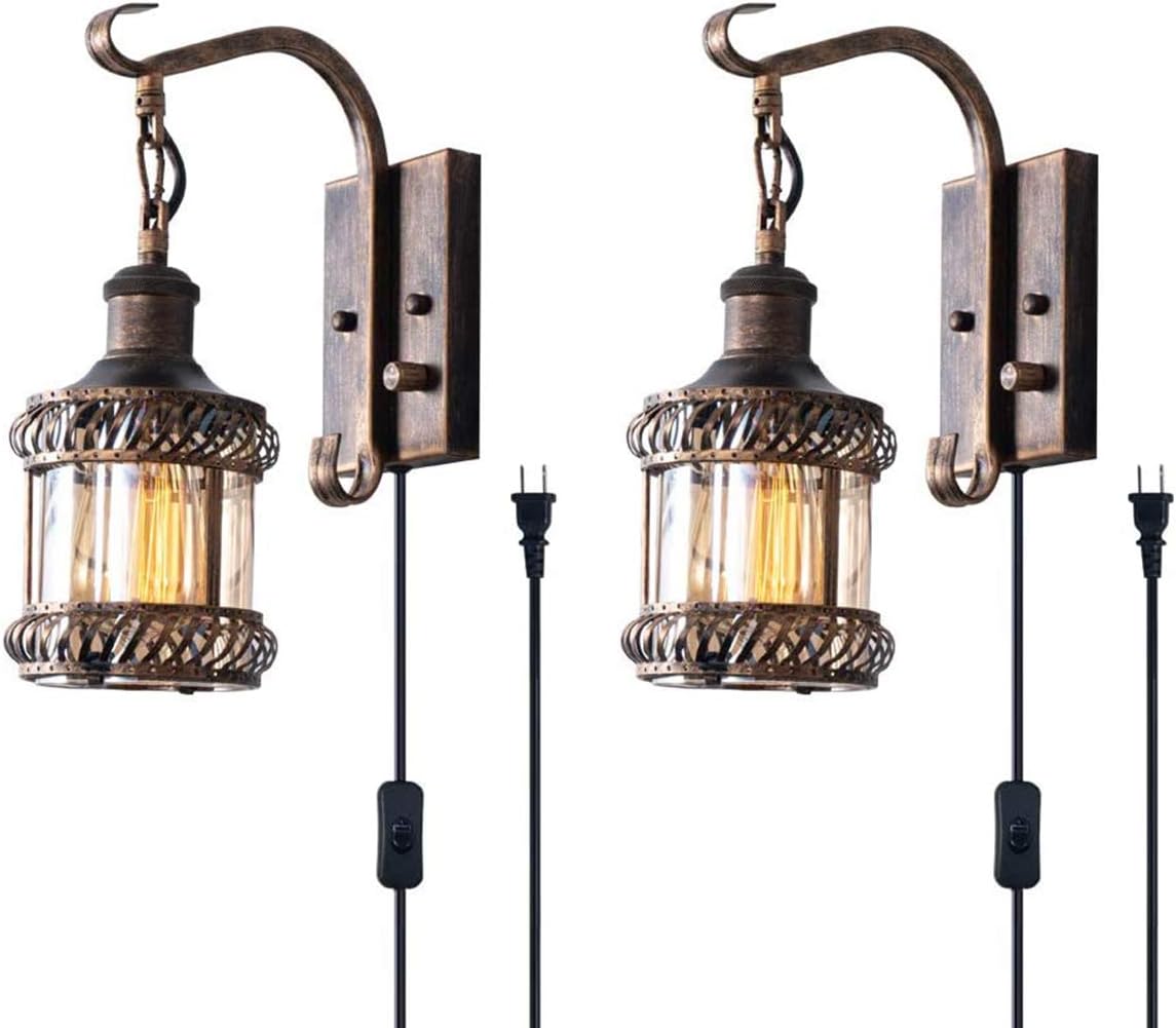 Retro Wall Light Fixtures, 2in1 Antique Bronze Vintage Wall Lighting
