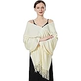 QBSM Womens Large Soft Wedding Evening Pashmina Shawls Wrap Scarfs