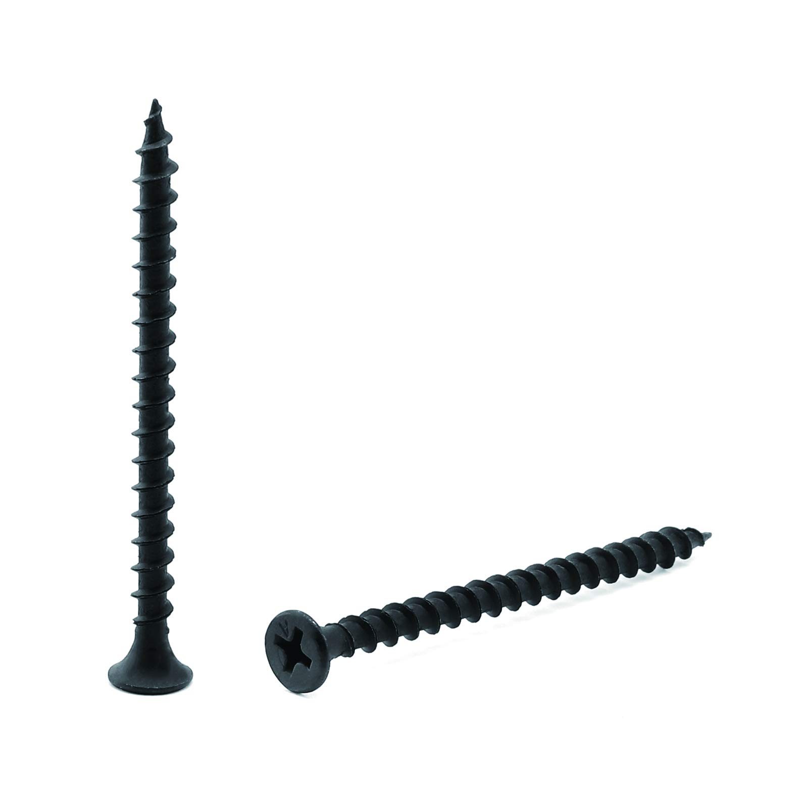 #7 x 2-3/8" Wood Screw 50PCS Black Phosphate Coated Stainless Flat Truss Head Fast Self Tapping Drywall Screws by SG TZH