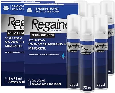 Regaine For Men Extra Strength Foam 5% Minoxidil 3 x 73ml Pack of 2