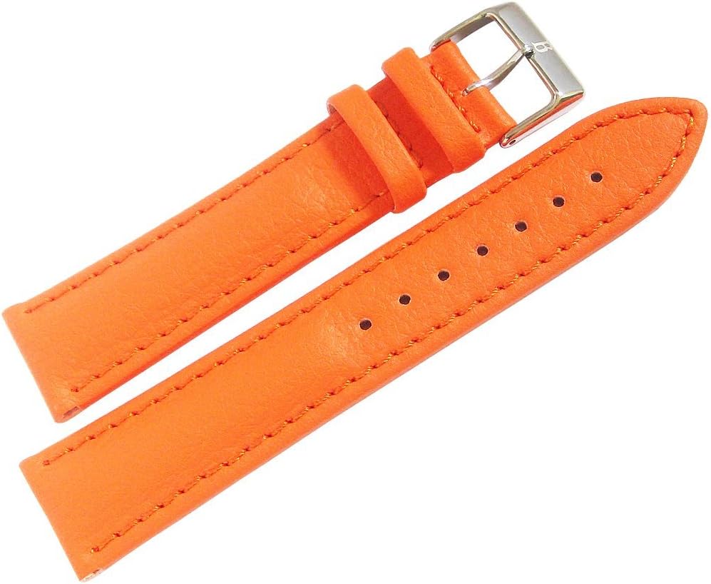 Eulit Lorica 22mm Orange Vegan Leather Waterproof Watch Strap
