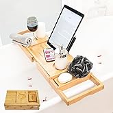 Foldable Bathtub Tray Caddy - Expandable Bath Tray for Tub | Secure, Non-Slip Bathtub Caddy for Tub for Bath Accessories, Sel