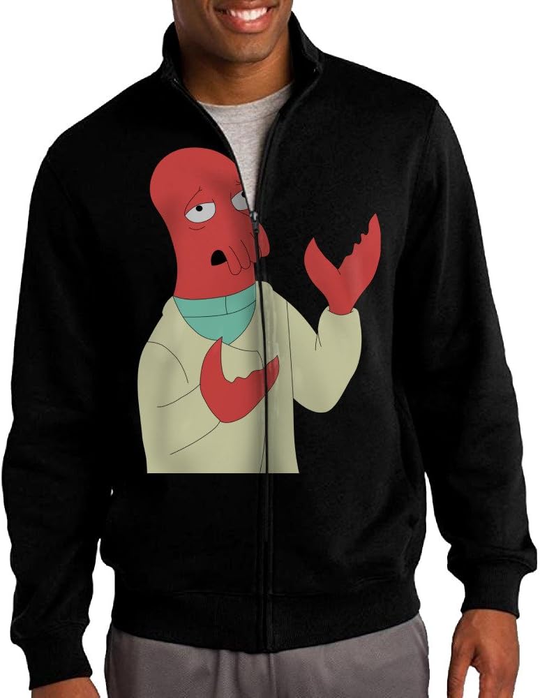 Jacob Men's Sweatshirt Futurama Why Not Zoidberg Full-zip Hoodie Jacket Black