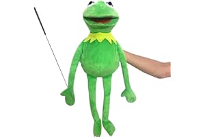 Kermit Frog Puppet, The Muppet Show, Soft Hand Frog Stuffed Plush Toy with Puppets Control Rod,Christmas Birthday Gift Ideas 