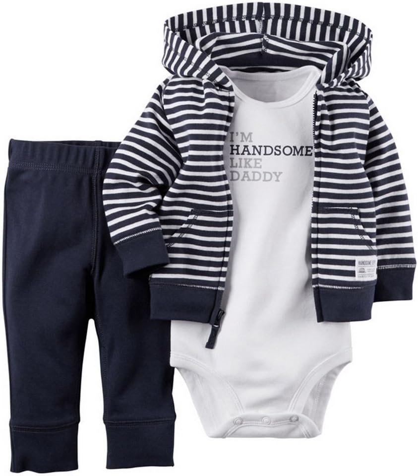 Odziezet Baby Long Sleeve Hoodie + Bodysuit + Pants Trousers Newborn Girl Boy Autumn Winter Clothes Outfits 0-24 Months