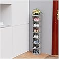 MADSOUKY Shoe Rack Tower 8 Tiers DIY Narrow Stackable Free Standing Skinny Shoes Cubby Storage Shelf Organizer for Entryway Hallway Garage