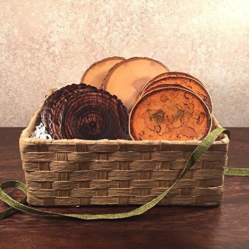 Natural Tree Wood Coaster Assortment Gift Basket