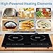COSTWAY 1800W Double Induction Cooktop, Portable Electric Dual Hot Plate, Countertop Burner w/Digital Display, 8 Temperature and Power Levels, Kids Safety Lock, Black
