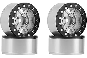 pizarra 4PCS 1.55 Metal Beadlock Wheel Rims Hub for 1/10 RC Crawler Car D90 Jimny CC01 LC70 Axial 90069,3
