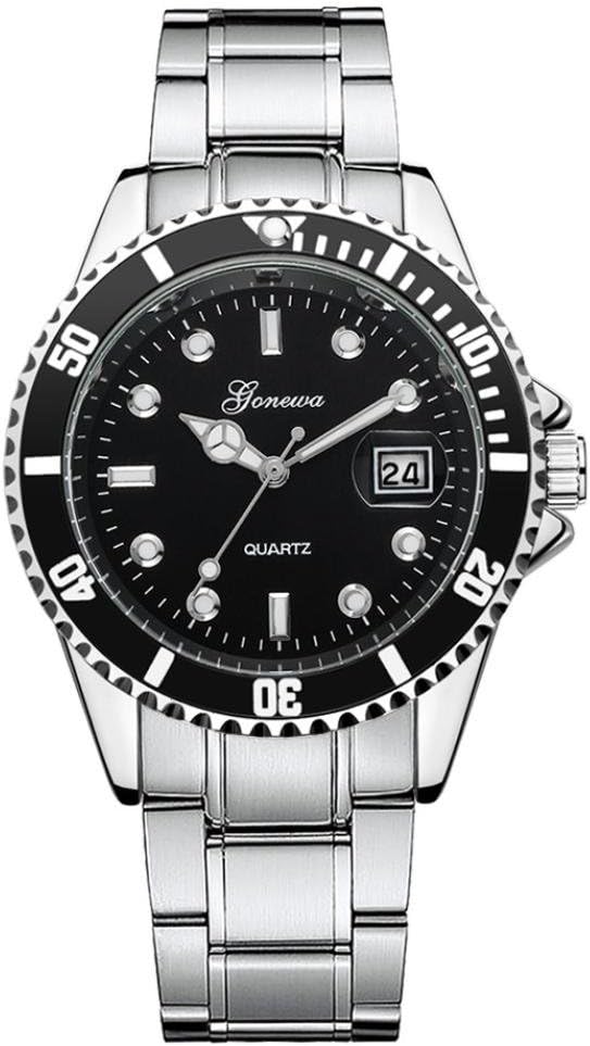 Clearance Military Stainless Watch, Daoroka GONEWA Men Fashion Steel Date Sport Quartz Analog Wrist Watch (Black)