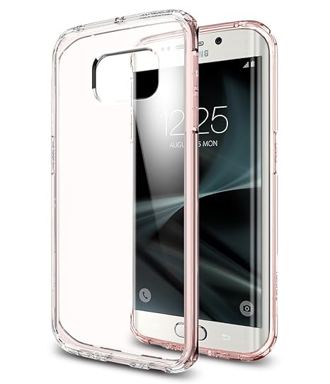 Samsung Galaxy S7 Edge Hülle, Spigen® [Ultra Hybrid] Luftpolster-Technologie [Rose Crystal] Durchsichtige Rückschale und TPU-