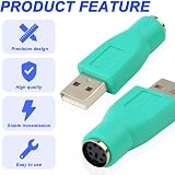 AYMBH USB to PS2 Adapter Mouse Keyboard Plug Play Win XP 7 8 Converter view 5