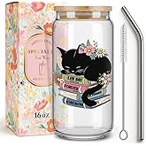 Niyorayna Cute Cup Book Gifts for Women,Friend,Sister,Reader,Librarian,Bookish Gifts for Book Club,Best Cat Lover Themed Gift for Cat Lady Mom, Books Mug Gift for Birthday,Christmas,Thanksgiving -125