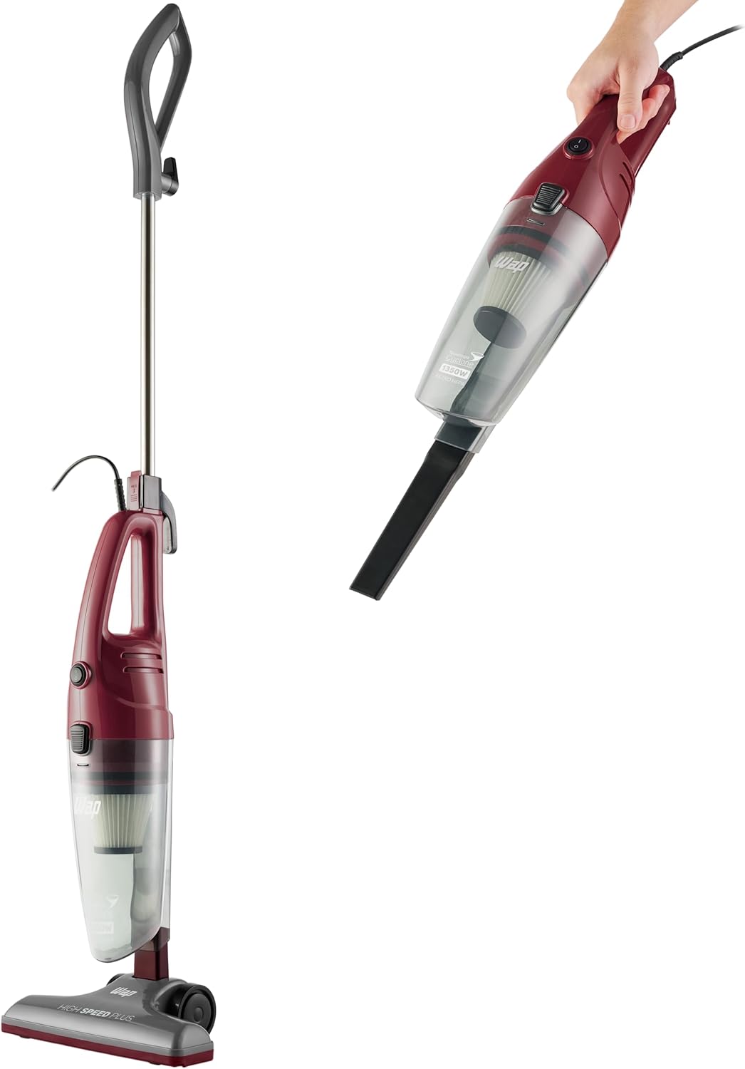 Aspirador de Pó Vertical WAP HIGH SPEED PLUS 3 em 1 | 1350W, 220V, 1,2 Litros, 134mbar, Compacto, com Extensor Removível