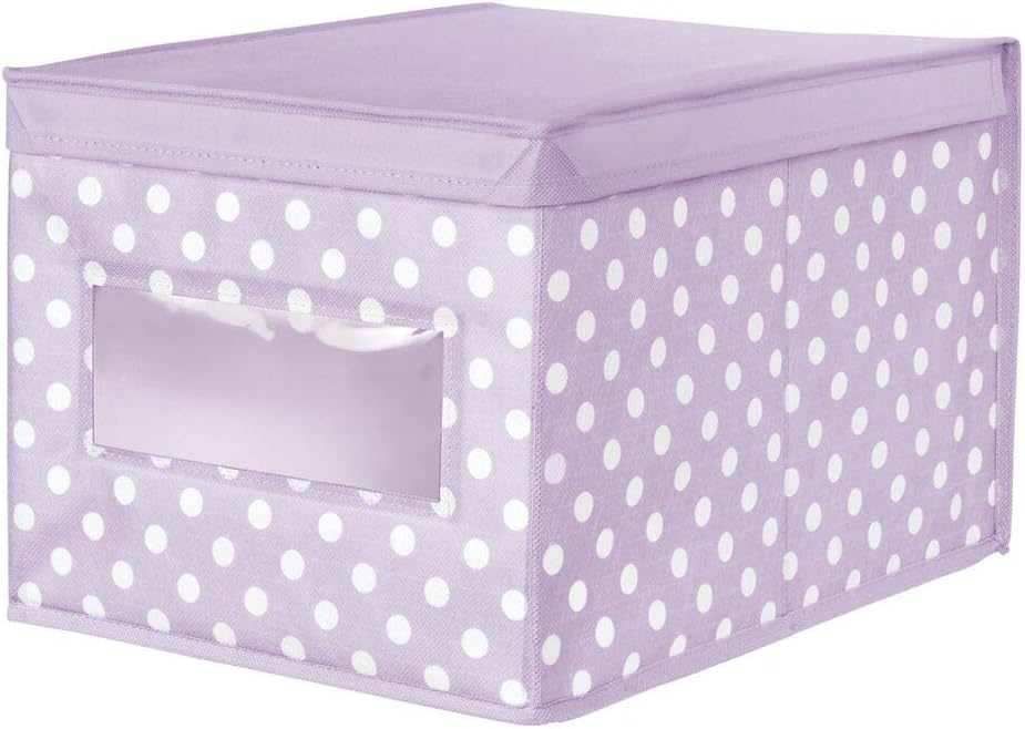 Amarillo Claro/Blanco mDesign Caja de Tela de Lunares Organizador