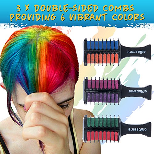 Hair Chalk For Kids By Blue Squid 6 Colors On 3 Double Sided