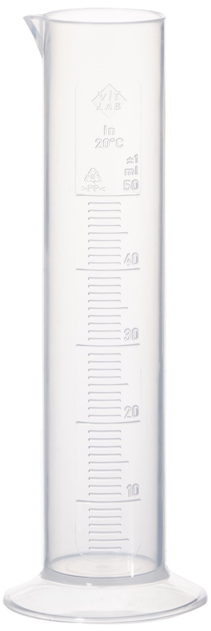Neolab 4035 measuring cylinder, low form, round base, PP 50 ml.