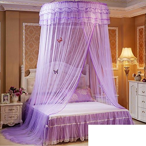 WENZHANG Dome net mosquito net,Home european ceiling hanging round palace princess bed double anti mosquito bites keeps away insects &amp; flies-F Twinch1