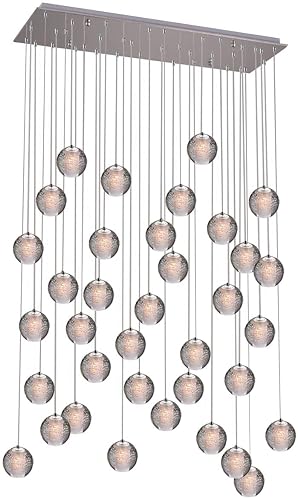 KJLARS Crystal Chandelier LED Modern Pendant Light Raindrop Ceiling ...