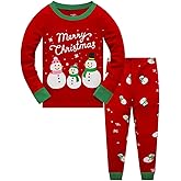 Little Boys Girls Christmas Pajamas for Toddler Clothes Set Snowman Sleepwear Long Sleeve 100% Cotton Kids Pjs 3-10 Years