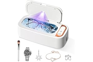 IFTHFOUR UV Ultrasonic Cleaner, 48KHz Professional Chargeable Ultrasonic Cleaner with Digital Timer, Jewelry Ultrasonic Machine for Eyeglasses, Watch, Ring, Dentures, Dental Retainer, Jewelry