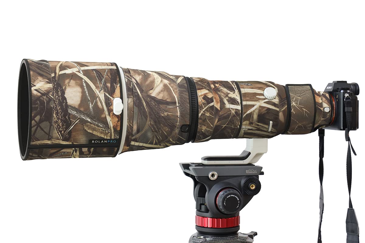 ROLANPRO Nylon Waterproof Lens Coat Compatible with Sony FE 600mm F4 GM OSS, Camouflage Rain Cover Protective Sleeve Bird Watching - #9 Camo