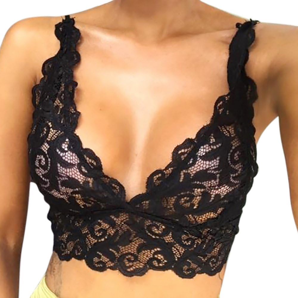 Younthone Sports Bra Women Plus Size Bra Sexy Push Up New Bra Lace Deep V Bralette Underwear Lingerie Casual Sleepwear Adjustable Straps Comfort Bra Yoga Running Fitness Member Day Gift Tops Vest